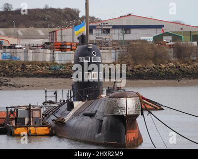 Rochester, Kent, UK. 14th Mar, 2022. Ex-Russian Submarine 'U-475 Black ...