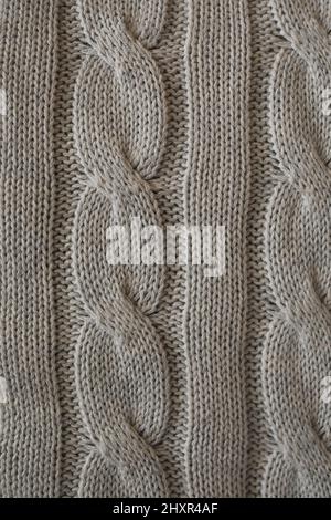 soft gray Cashmere Cable Knit pattern Stock Photo