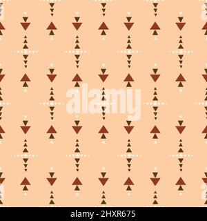 Hand Drawn Earthy Tones Arrows Tribal Vector Seamless Pattern. Navajo Graphic Print. Stock Vector