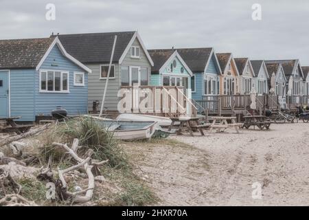 Beach huts, Mudeford, Dorset Stock Photo