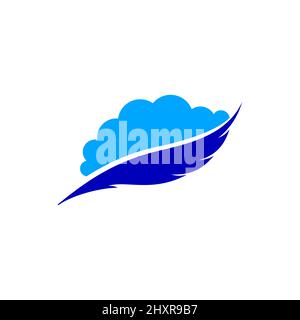 Ink letter and cloud on a white background. Template for logo design Stock Vector