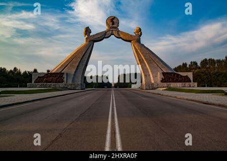 Reunification arch, Pyongyang, North korea Stock Photo