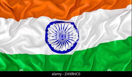 3D Flag of the India. 3D Illustration Stock Photo - Alamy