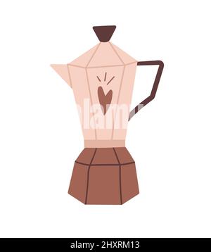 Coffee pot, coffee maker geyser. Vector illustration in a flat style Stock Vector