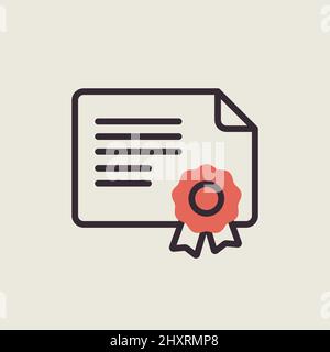 Certified outline isolated icon. Workspace sign. Graph symbol for your web site design, logo, app, UI. Vector illustration, EPS10. Stock Vector