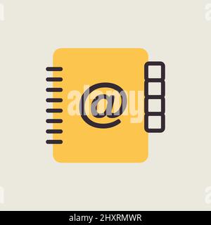 Address Book outline isolated icon. Workspace sign. Graph symbol for your web site design, logo, app, UI. Vector illustration, EPS10. Stock Vector