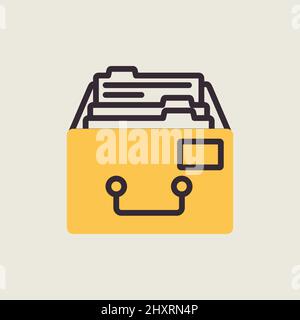 Filing Cabinet outline isolated icon. Workspace sign. Graph symbol for your web site design, logo, app, UI. Vector illustration, EPS10. Stock Vector