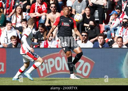 Anthony Martial of Sevilla during the Spanish championship La Liga football match between Rayo Vallecano and Sevilla FC on March 13, 2022 at Estadio de Vallecas in Madrid, Spain - Photo: Oscar Barroso/DPPI/LiveMedia Stock Photo