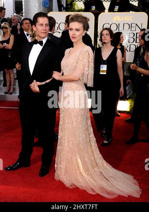 Scarlett Johansson and Joe Machota arriving for the 68th Annual Golden Globe Awards ceremony, held at the Beverly Hilton Hotel in Los Angeles, CA, USA Stock Photo