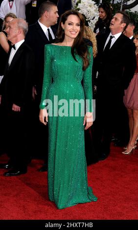 Angelina Jolie arriving for the 68th Annual Golden Globe Awards ceremony, held at the Beverly Hilton Hotel in Los Angeles, CA, USA Stock Photo