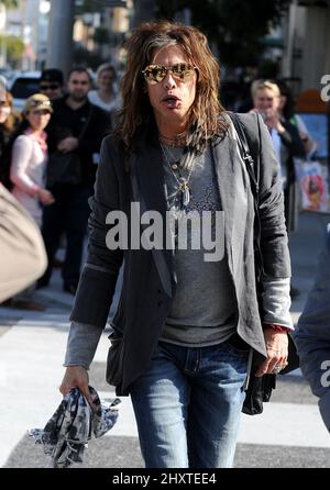 Steven Tyler is seen out shopping in Los Angeles, USA. Stock Photo