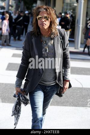 Steven Tyler is seen out shopping in Los Angeles, USA. Stock Photo