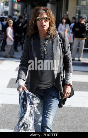 Steven Tyler is seen out shopping in Los Angeles, USA. Stock Photo