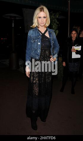 January Jones arrives at the Chanel and Charles Finch Pre-Oscar Dinner at Madeo Restaurant in Los Angeles, California, USA on February 26, 2011. Stock Photo