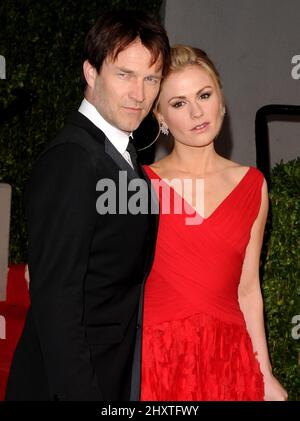 Stephen Moyer and Anna Paquin attending the 2011 Vanity Fair Oscar Party hosted by Graydon Carter at the Sunset Tower Hotel in Los Angeles, USA. Stock Photo