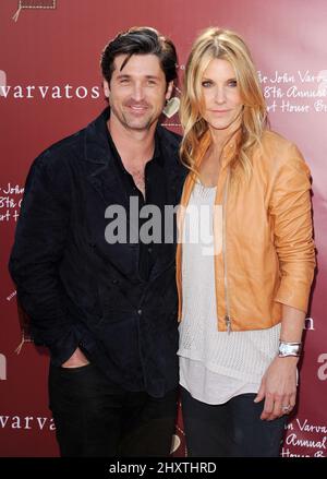 Patrick Dempsey and wife Jillian Demspey attending the 2011 John Varvatos Stuart House Benefit held at the John Varvatos Boutique in Los Angeles, USA. Stock Photo