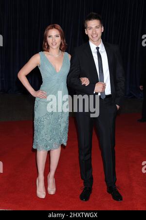 Scarlett Johansson and twin brother Hunter Johansson attend the