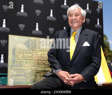 Rodeo Drive Walk of Style Award Honors Fred Hayman with plaque unveiling ceremony held at Two Rodeo in Beverly Hills. Stock Photo