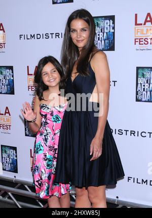 Bailee Madison and Katie Holmes at the 'Don't Be Afraid of the Dark' premiere at the 2011 Los Angeles Film Festival held at Regal Cinemas, L.A. Stock Photo