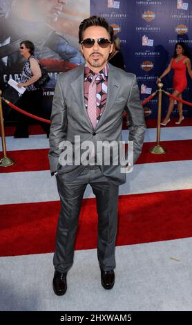 Robert Downey Jr. attending the Premiere of 'Captain America: The First Avenger' at the El Capitan Theatre in Hollywood, Los Angeles, California. Stock Photo