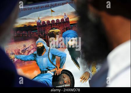 Sabaudia (LT), Italy 27/06/2010: The Indian community of Punjab of Sikh religion commemorates the martyrdom of fifth guru Arjan Dev, according to tradition, killed in 1606 at the hands of a Muslim. ©Andrea Sabbadini Stock Photo