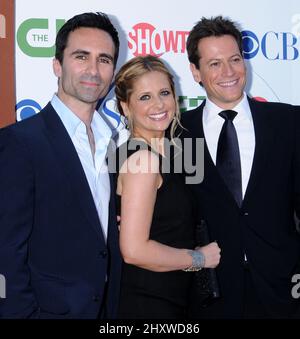Nestor Carbonell, Sarah Michelle Gellar and Ioan Gruffudd during the CBS,The CW And Showtime TCA Party held at The Pagoda, California Stock Photo
