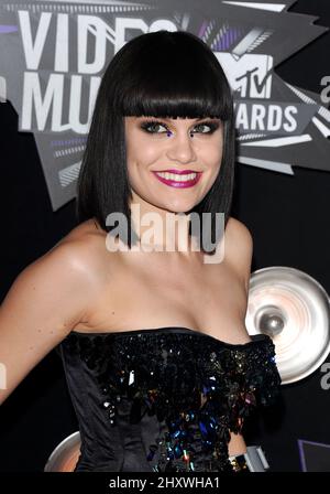 Jessie J arrives at the 2011 MTV Video Music Awards at Nokia Theatre L.A. LIVE on August 28, 2011 in Los Angeles, California. Stock Photo