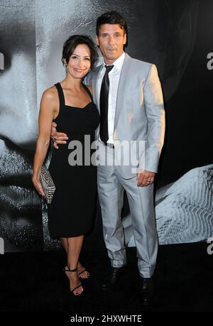 Frank Grillo and Wendy Moniz attends the premiere of 'Warrior' at the Arclight Cinemas in Hollywood. Los Angeles, September 6, 2011. Stock Photo