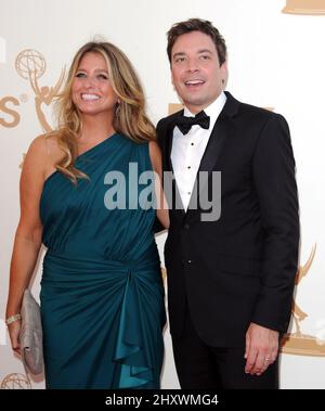 Nancy Juvonen and Jimmy Fallon attends the 63rd Annual Primetime Emmy Awards held at Nokia Theatre L.A. in Los Angeles, California, USA. Stock Photo