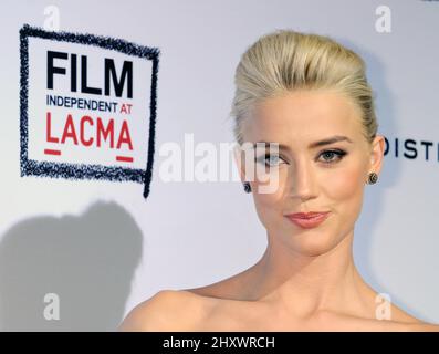 Amber Heard at 'The Rum Diary' premiere held at the Los Angeles County Museum of Art on October 13, 2011 in Los Angeles, California. Stock Photo