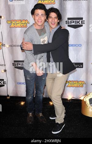 Colton Haynes and Tyler Posey during Spike TV's 'Scream Awards 2011' held at Universal Studios Backlot, Los Angeles Stock Photo