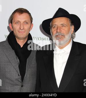 Goran Kostic and Rade Serbedzija during the premiere of 'In the Land of Blood and Honey' at The School of Visual Arts Theater in New York City. Stock Photo