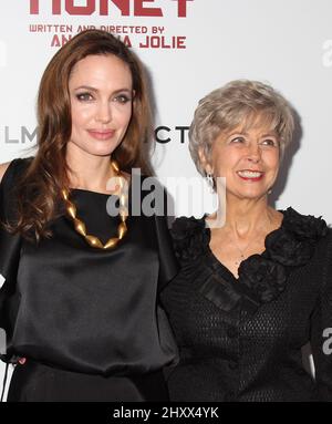 Angelina Jolie and Jane Pitt during the premiere of 'In the Land of Blood and Honey' at The School of Visual Arts Theater in New York City. Stock Photo