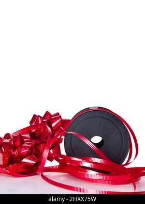 Red Ribbon on Spool Stock Photo