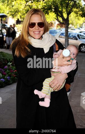 Mary McCormack and her daughter Lillian McCormack Morris outside 2012 NBC Universal Winter TCA Press Tour held at the Langham Huntington Hotel in Pasadena in California, USA. Stock Photo