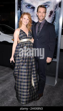 Kimberly Brook and James Van Der Beek at the world premiere of 'The Grey' at The Regency Cinemas, Los Angeles Stock Photo