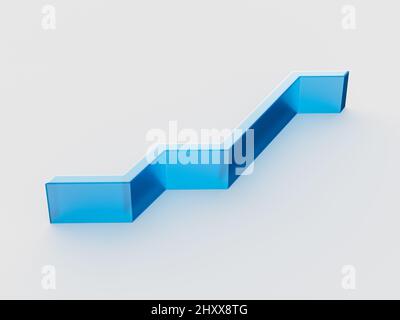 Blue arrow showing economic and financial statistics marketing graph Stock Photo