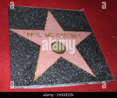 Paul McCartney honored with his own star on the Hollywood Walk of Fame, (Hollywood, CA.). Stock Photo