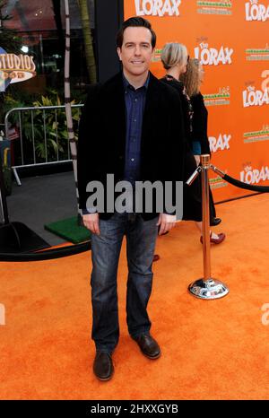 Ed Helms during the premiere of the new movie from Universal Pictures THE LORAX, held at Universal Studios City Walk in Los Angeles. Stock Photo