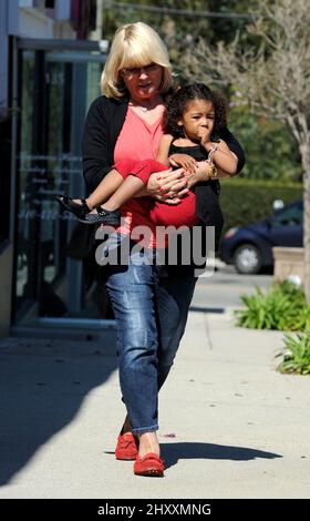 Lou Sulola Samuel, Heidi Klum Daughter, and Heidi Klum Mother is seen out and about in Los Angeles, California Stock Photo