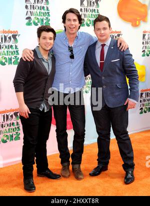 Noah Munck and Nathan Kress at the Nickelodeon's 25th Annual Kids' Choice Awards held at Galen Center in Los Angeles, California. Stock Photo