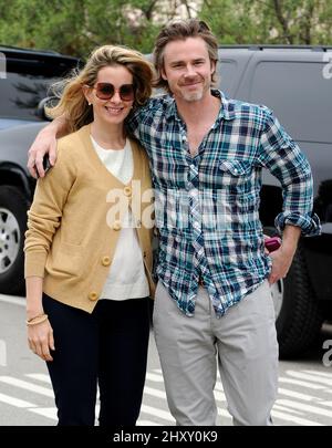 Sam Trammell and wife MissyYager sighted in Santa Monica, California Stock Photo