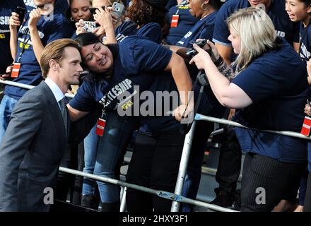 Alexander Skarsgard attends 'Battleship' American premiere held at the Nokia Theatre at L.A. Live. Stock Photo