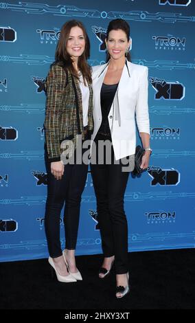 Mandy Moore and Tricia Helfer attending Disney XD's 'TRON: Uprising' press event and reception held at DisneyToon Studios in Los Angeles, USA. Stock Photo