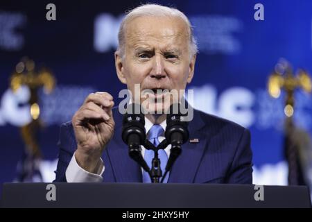Washington, United States. 14th Mar, 2022. President Joe Biden speaks during the National League of Cities Congressional City Conference held at Marriott Marquis in Washington, DC on Monday, March 14, 2022. Photo by Oliver Contreras/UPI Credit: UPI/Alamy Live News Stock Photo