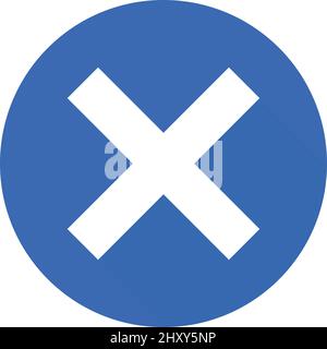 Round cross mark icon. It means denial or rejection. Editable vector. Stock Vector