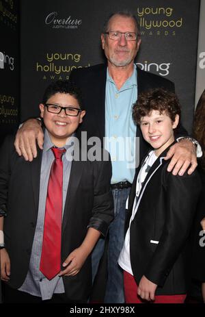 Ed O'Neil, Nolan Gould & Rico Rodriguez arrives for the 14th Annual Young Hollywood Awards at the Hollywood Athletic Club, Hollywood, California on June 14, 2012. Stock Photo