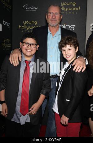 Ed O'Neil, Nolan Gould & Rico Rodriguez arrives for the 14th Annual Young Hollywood Awards at the Hollywood Athletic Club, Hollywood, California on June 14, 2012. Stock Photo