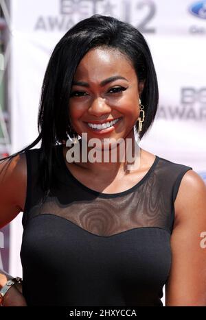 Tatyana Ali arriving at the 2012 BET Awards on July 1, 2012 in Los Angeles, California. Stock Photo