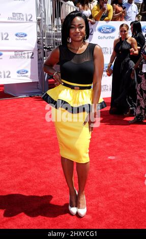 Tatyana Ali arriving at the 2012 BET Awards on July 1, 2012 in Los Angeles, California. Stock Photo